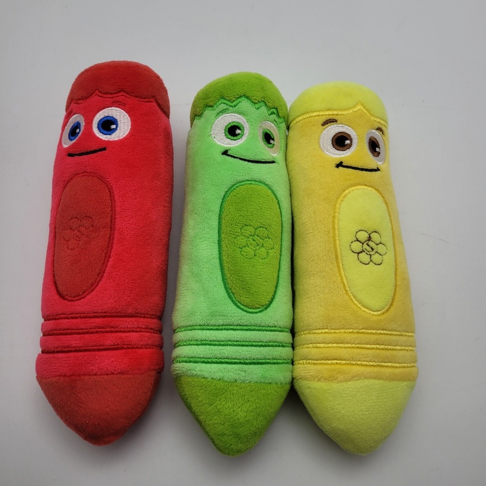 Baby First Tv Color Crew Talking Plush Yellow Green Red Lot